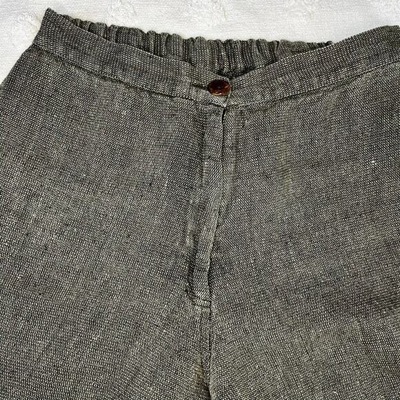 Vintage Flax by Jeanne Engelhart Green Brown Knit Trouser Pants High Rise Size M - Picture 4 of 9